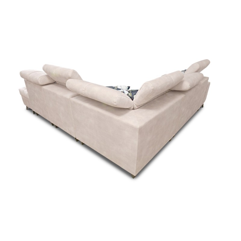 Ecksofa Ascot IX mit Schlaffunktion, USB-Anschluss und verstellbaren Kopfstützen - Samt, Wave 2 Ecksofa Ascot IX mit Schlaffunktion, USB-Anschluss und verstellbaren Kopfstützen - Samt, Wave 2