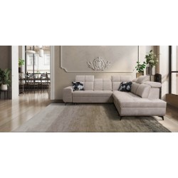 Ecksofa Ascot IX mit Schlaffunktion, USB-Anschluss und verstellbaren Kopfstützen - Samt, Wave 2