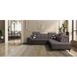 Ecksofa Ascot IX mit Schlaffunktion, USB-Anschluss und verstellbaren Kopfstützen - Velours, Wave 10