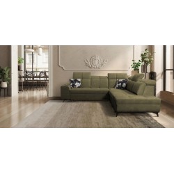 Ecksofa Ascot IX mit Schlaffunktion, USB-Anschluss und verstellbaren Kopfstützen - Samt, Wave 11