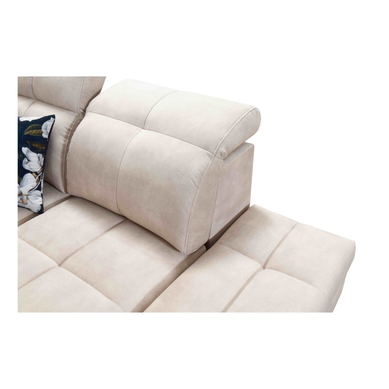 Ecksofa Ascot IX mit Schlaffunktion, USB-Anschluss und verstellbaren Kopfstützen - Samt, Wave 11 Ecksofa Ascot IX mit Schlaffunktion, USB-Anschluss und verstellbaren Kopfstützen - Samt, Wave 11
