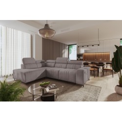 Ecksofa Verona VII mit Schlaffunktion in Veloursstoff, Vena 8 – Eleganz und Funktionalität