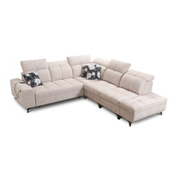 Ecksofa Ascot IX mit Schlaffunktion, USB-Anschluss und verstellbaren Kopfstützen - Samt, Wave 16 Ecksofa Ascot IX mit Schlaffunktion, USB-Anschluss und verstellbaren Kopfstützen - Samt, Wave 16