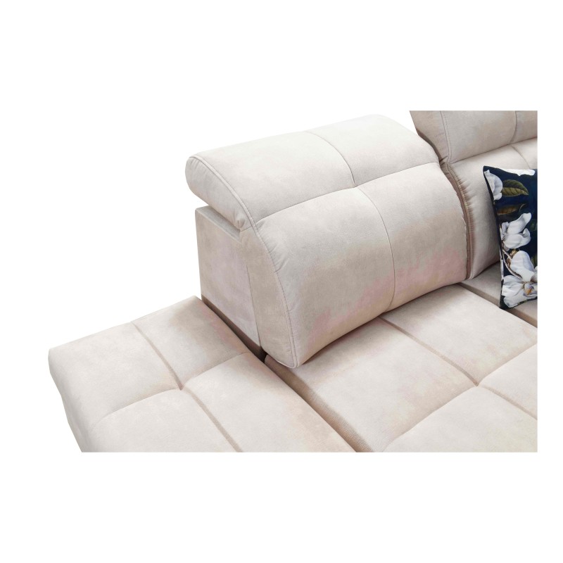 Ecksofa Ascot IX mit Schlaffunktion, USB-Anschluss und verstellbaren Kopfstützen - Samt, Wave 1 Ecksofa Ascot IX mit Schlaffunktion, USB-Anschluss und verstellbaren Kopfstützen - Samt, Wave 1