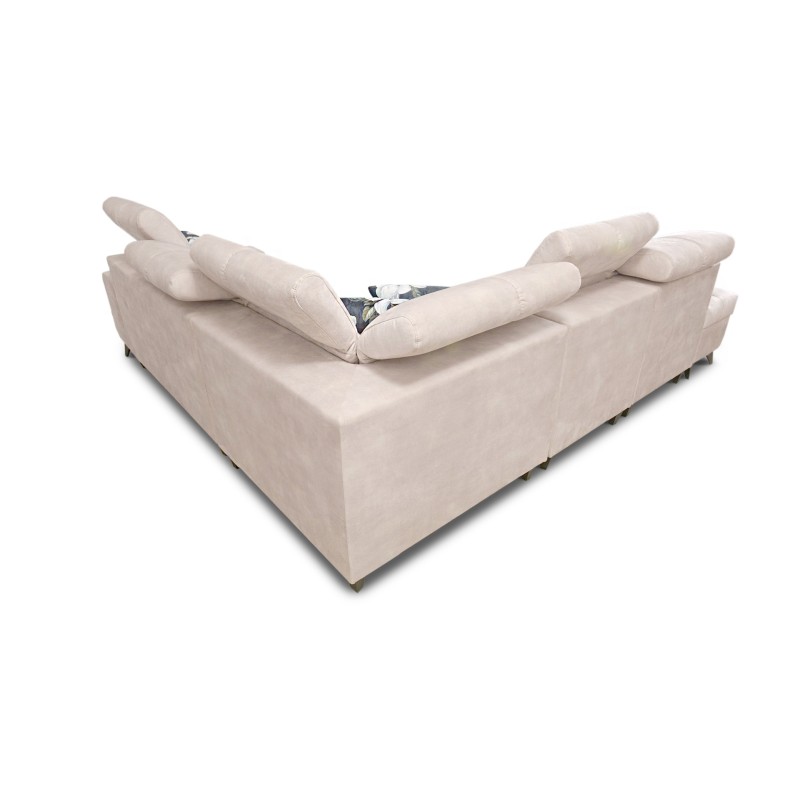 Ecksofa Ascot IX mit Schlaffunktion, USB-Anschluss und verstellbaren Kopfstützen - Samt, Wave 5 Ecksofa Ascot IX mit Schlaffunktion, USB-Anschluss und verstellbaren Kopfstützen - Samt, Wave 5