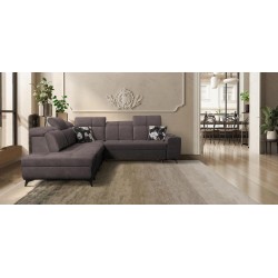 Ecksofa Ascot IX mit Schlaffunktion, USB-Anschluss und verstellbaren Kopfstützen - Velours, Wave 10