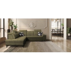 Ecksofa Ascot IX mit Schlaffunktion, USB-Anschluss und verstellbaren Kopfstützen - Samt, Wave 11