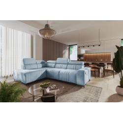 Narożnik Verona VII z funkcją spania w tkaninie Welur, Vena 6 – elegancja i funkcjonalność