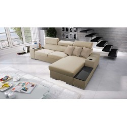 Ecksofa Napoli I Maxi mit Schlaffunktion und aufklappbarer Bar
