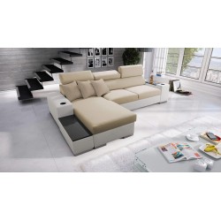 Ecksofa Napoli I Maxi mit Schlaffunktion und aufklappbarer Bar