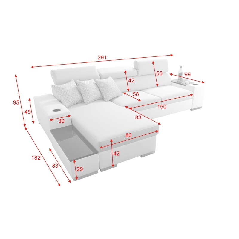 Ecksofa Napoli I Maxi mit Schlaffunktion und aufklappbarer Bar Ecksofa Napoli I Maxi mit Schlaffunktion und aufklappbarer Bar