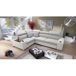Napoli II Ecksofa mit Schlaffunktion und Bar - Geflecht, Lexo 6601 + Kunstleder + Kunstleder