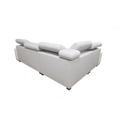 Napoli II corner sofa with sleeping function and bar - Woven fabric, Sawana 14 + Eco-leather