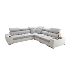 Ecksofa Napoli III mit Schlaffunktion | Luxuriöses Ecksofa mit öffnender Bar