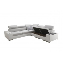 Ecksofa Napoli III mit Schlaffunktion | Luxuriöses Ecksofa mit öffnender Bar