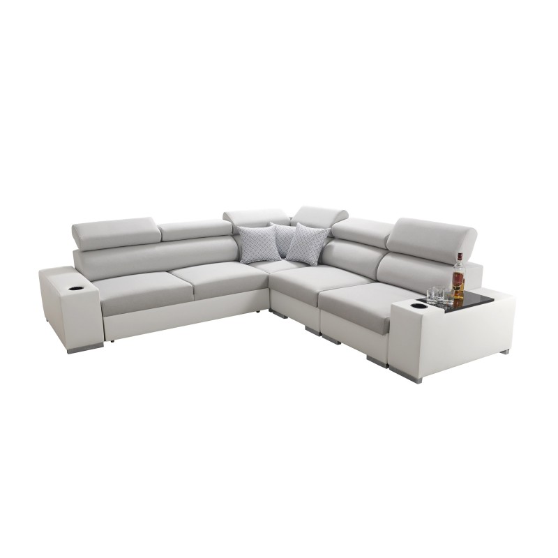 Ecksofa Napoli III mit Schlaffunktion | Luxuriöses Ecksofa mit öffnender Bar Ecksofa Napoli III mit Schlaffunktion | Luxuriöses Ecksofa mit öffnender Bar