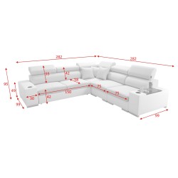 Ecksofa Napoli III mit Schlaffunktion | Luxuriöses Ecksofa mit öffnender Bar Ecksofa Napoli III mit Schlaffunktion | Luxuriöses Ecksofa mit öffnender Bar