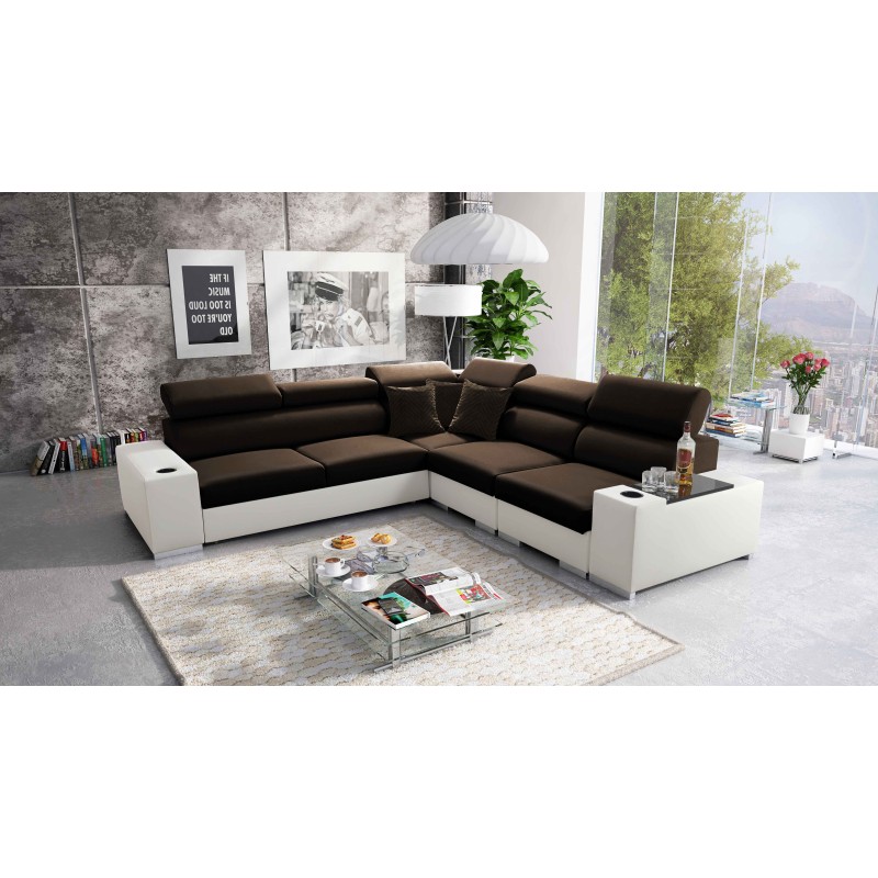 Ecksofa Napoli III mit Schlaffunktion | Luxuriöses Ecksofa mit öffnender Bar Ecksofa Napoli III mit Schlaffunktion | Luxuriöses Ecksofa mit öffnender Bar