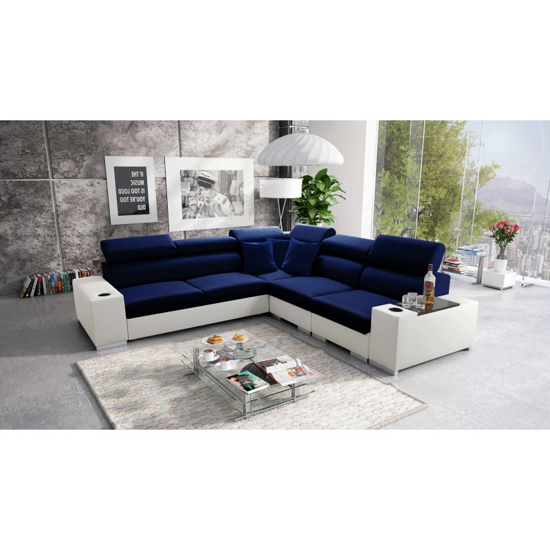 Ecksofa Napoli III mit Schlaffunktion | Luxuriöses Ecksofa mit öffnender Bar Ecksofa Napoli III mit Schlaffunktion | Luxuriöses Ecksofa mit öffnender Bar