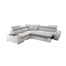 Ecksofa Napoli III mit Schlaffunktion | Luxuriöses Ecksofa mit öffnender Bar
