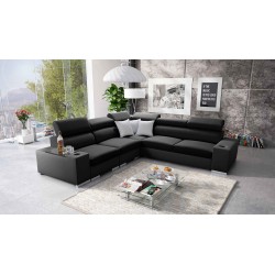 Ecksofa Napoli III mit Schlaffunktion | Luxuriöses Ecksofa mit öffnender Bar