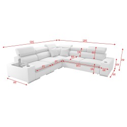 Ecksofa Napoli III mit Schlaffunktion | Luxuriöses Ecksofa mit öffnender Bar Ecksofa Napoli III mit Schlaffunktion | Luxuriöses Ecksofa mit öffnender Bar