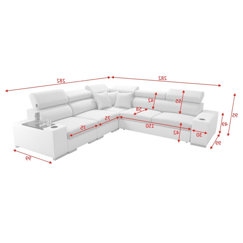 Ecksofa Napoli III mit Schlaffunktion | Luxuriöses Ecksofa mit öffnender Bar Ecksofa Napoli III mit Schlaffunktion | Luxuriöses Ecksofa mit öffnender Bar