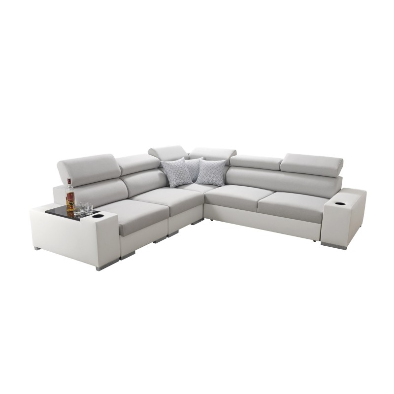 Ecksofa Napoli III mit Schlaffunktion | Luxuriöses Ecksofa mit öffnender Bar Ecksofa Napoli III mit Schlaffunktion | Luxuriöses Ecksofa mit öffnender Bar