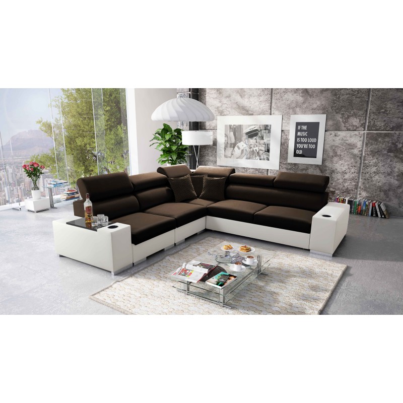 Ecksofa Napoli III mit Schlaffunktion | Luxuriöses Ecksofa mit öffnender Bar Ecksofa Napoli III mit Schlaffunktion | Luxuriöses Ecksofa mit öffnender Bar