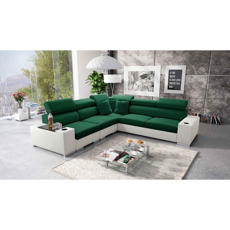 Ecksofa Napoli III mit Schlaffunktion | Luxuriöses Ecksofa mit öffnender Bar Ecksofa Napoli III mit Schlaffunktion | Luxuriöses Ecksofa mit öffnender Bar
