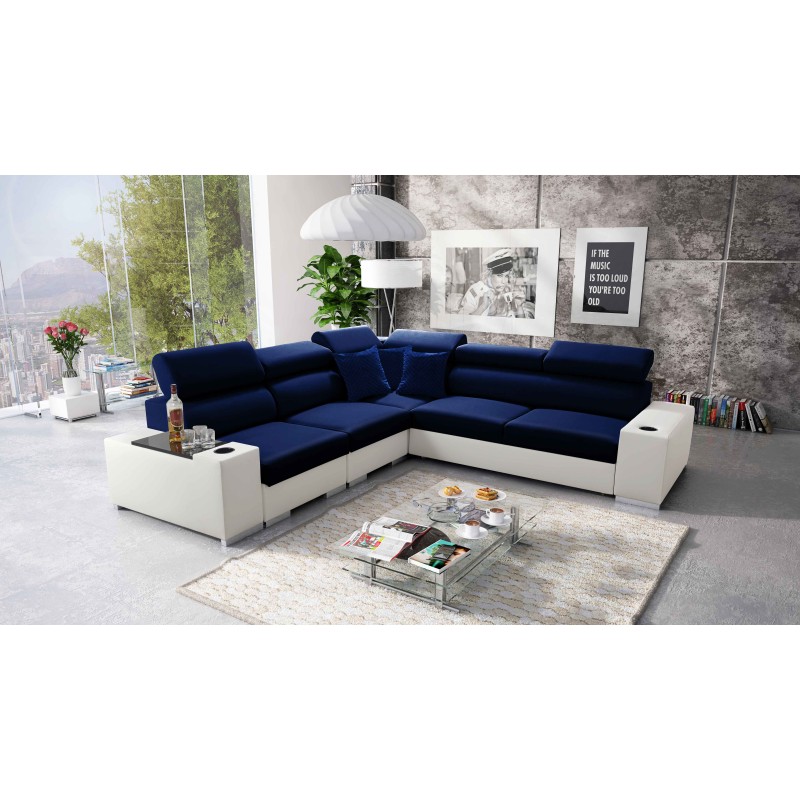 Ecksofa Napoli III mit Schlaffunktion | Luxuriöses Ecksofa mit öffnender Bar Ecksofa Napoli III mit Schlaffunktion | Luxuriöses Ecksofa mit öffnender Bar