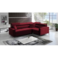 Sofá esquinero Oslo II con función de cama y contenedor para ropa de cama Velvet, Jaguar 2181 | Comodidad y funcionalidad al más