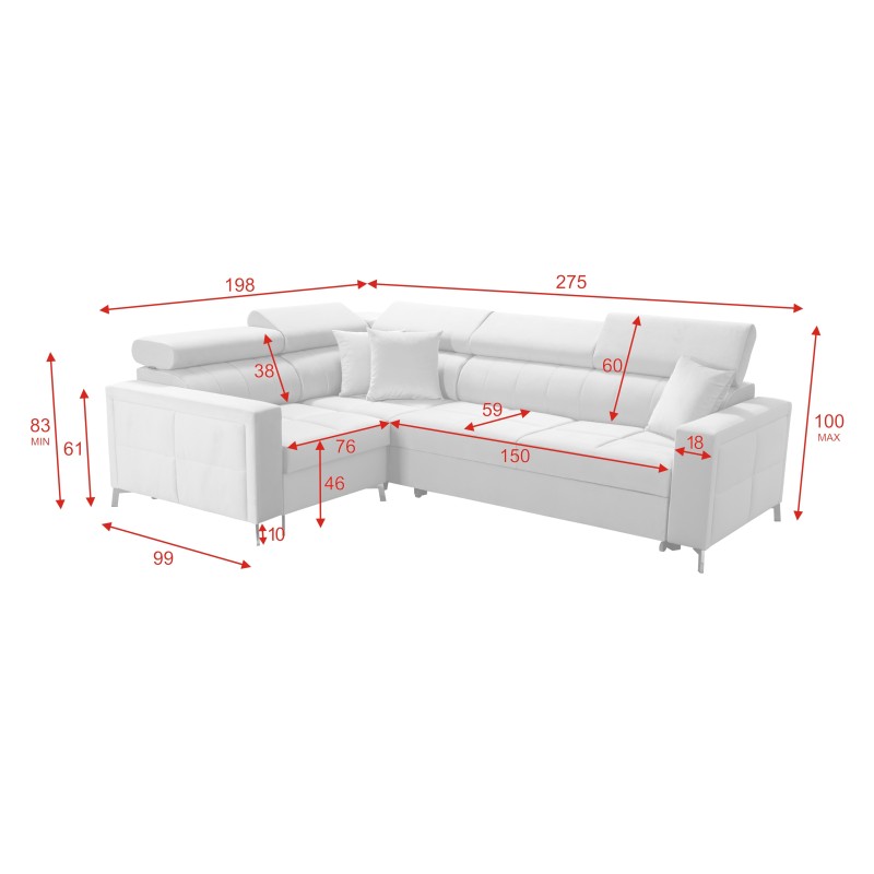 Oslo II Ecksofa mit Schlaffunktion und Bettkasten Velvet, Jaguar 2181 | Komfort und Funktionalität auf höchstem Niveau Oslo II Ecksofa mit Schlaffunktion und Bettkasten Velvet, Jaguar 2181 | Komfort und Funktionalität auf höchstem Niveau