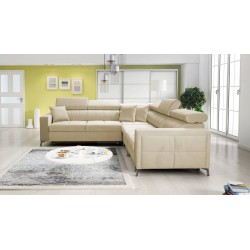 Ecksofa Oslo IV mit Schlaffunktion und Bettkasten Velvet, Jaguar 2162