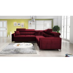 Ecksofa Oslo IV mit Schlaffunktion und Bettkasten Velvet, Jaguar 2181