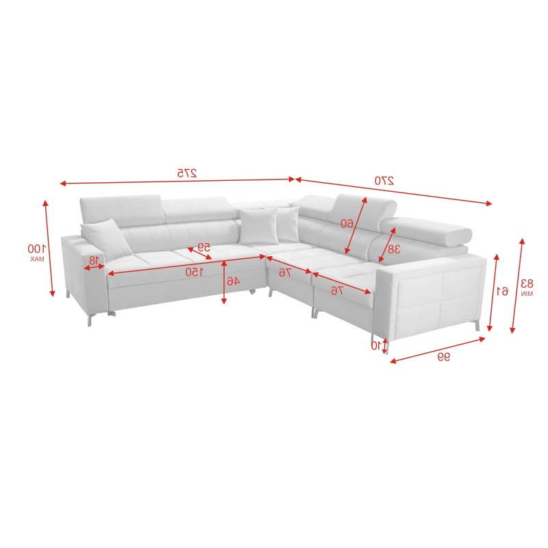 Oslo IV corner sofa with sleeping function and bedding storage Velvet, Jaguar 2181 Oslo IV corner sofa with sleeping function and bedding storage Velvet, Jaguar 2181
