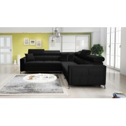 Ecksofa Oslo IV mit Schlaffunktion und Bettkasten Velvet, Jaguar 2183