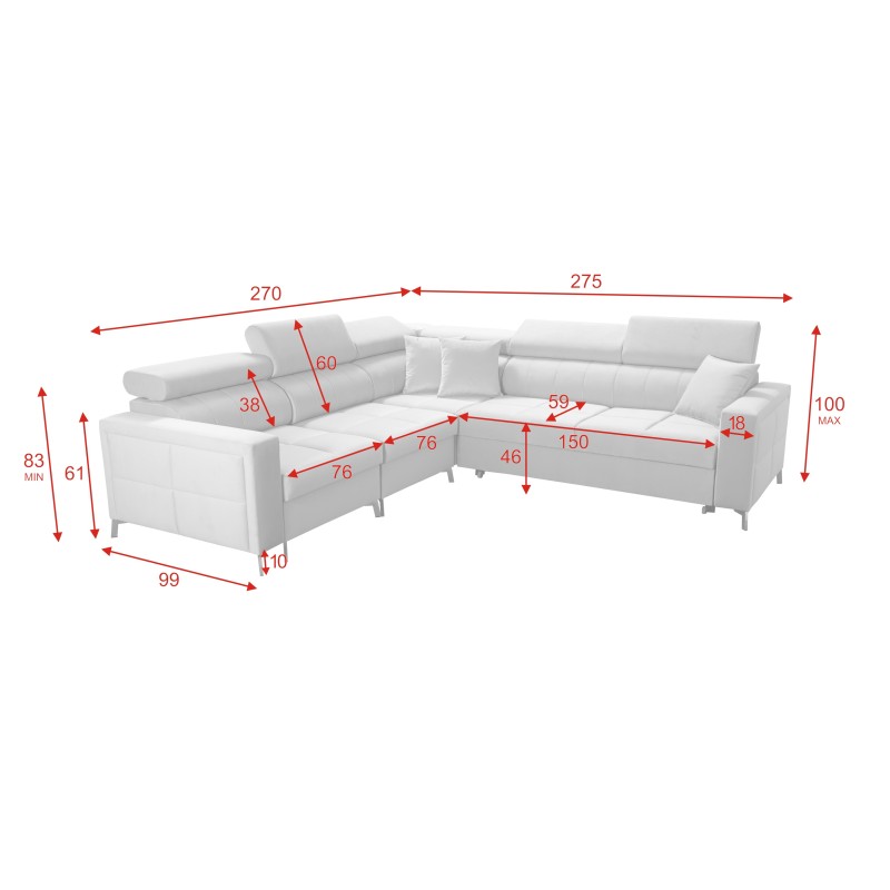 Oslo IV corner sofa with sleeping function and bedding storage Velvet, Jaguar 2167 Oslo IV corner sofa with sleeping function and bedding storage Velvet, Jaguar 2167