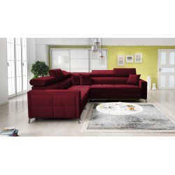 Ecksofa Oslo IV mit Schlaffunktion und Bettkasten Velvet, Jaguar 2181