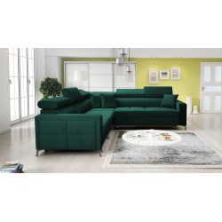 Ecksofa Oslo IV mit Schlaffunktion und Bettkasten Velvet, Jaguar 2185