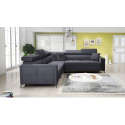 Ecksofa Oslo IV mit Schlaffunktion und Bettkasten Velvet, Jaguar 2191