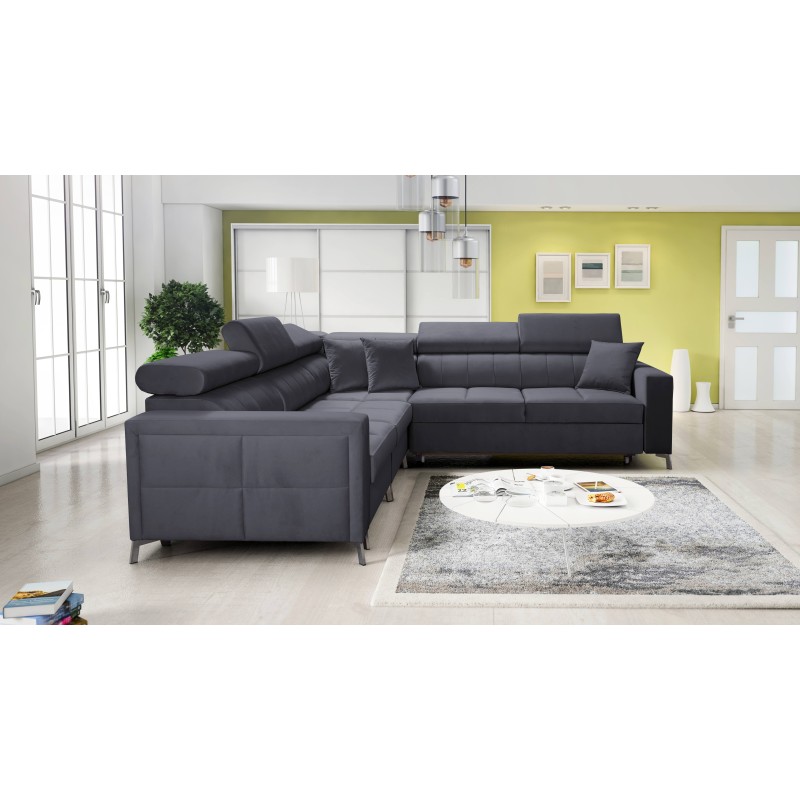 Ecksofa Oslo IV mit Schlaffunktion und Bettkasten Velvet, Jaguar 2191 Ecksofa Oslo IV mit Schlaffunktion und Bettkasten Velvet, Jaguar 2191