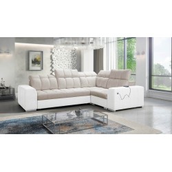 Prisma II corner sofa with sleeping function in Velvet fabric | Pet friendly, Terra 13 + Eco-leather | Your ideal place to relax