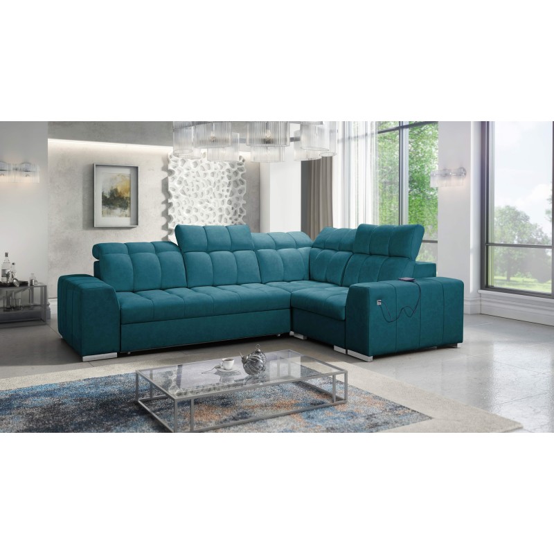 Prisma II corner sofa with sleeping function in Velvet fabric | Pet friendly, Terra 75 | Your perfect place to relax
