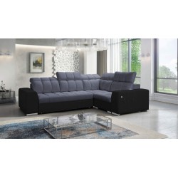 Prisma II Ecksofa mit Schlaffunktion im Velvet-Stoff | Haustierfreundlich, Terra 96 + schwarzes Kunstleder | Dein perfekter Ort 