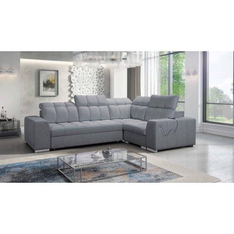Prisma II corner sofa with a sleeping function in Velvet fabric | Pet friendly, Terra 92 | Your ideal place to relax