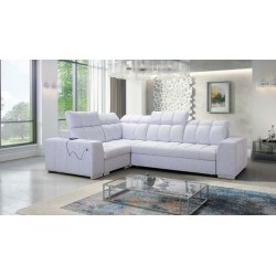 Prisma II Corner Sofa with Sleeping Function in Velvet Fabric | Pet Friendly, Terra 80 | Your Ideal Place to Relax