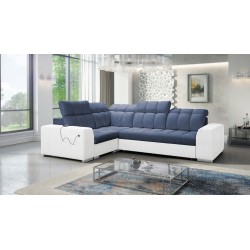 Prisma II corner sofa with a sleeping function in Velvet fabric | Pet-friendly, Terra 76 + Eco-leather | Your ideal place to rel