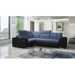 Prisma II Ecksofa mit Schlaffunktion im Velvet-Stoff | Haustierfreundlich, Terra 76 + Schwarzes Kunstleder | Dein perfekter Ort 