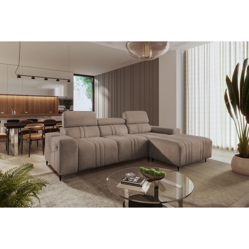 Elegantes Ecksofa Verona I mit Schlaffunktion - Velours, Vena 14 | Ihr ideales Möbelstück Elegantes Ecksofa Verona I mit Schlaffunktion - Velours, Vena 14 | Ihr ideales Möbelstück
